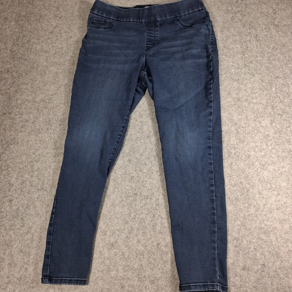 Nine West Super Skinny Jeans Womens 14 Blue Pull On Dark Wash‎ Denim Leggings